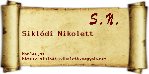 Siklódi Nikolett névjegykártya