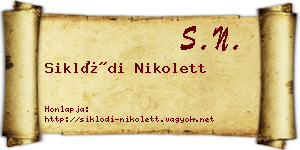 Siklódi Nikolett névjegykártya