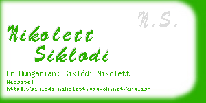 nikolett siklodi business card